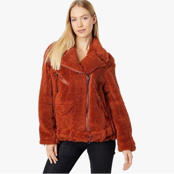 NWOT Free people so Cozy moto jacket Rust Jacket - Picture 1 of 9